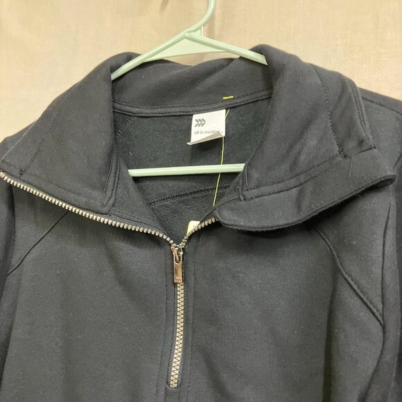 All in Motion Women's Small Black Core Fleece Pullover 1/2 Zip Sweatshirt Pocket - Picture 10 of 16